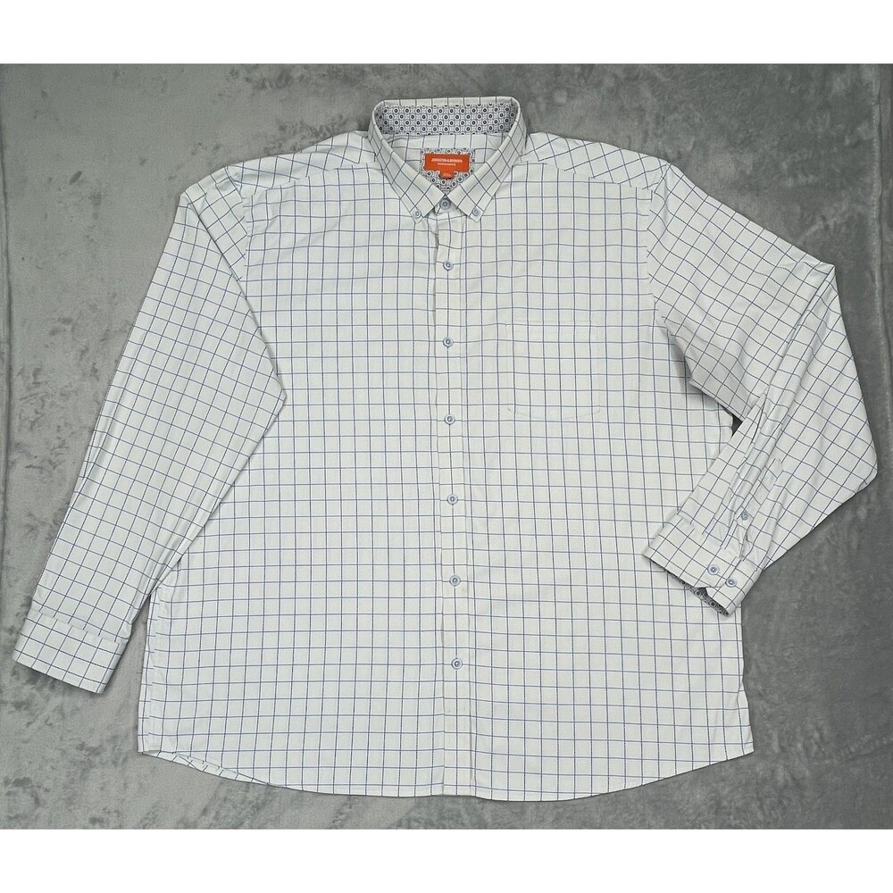 Johnston Murphy Men's 3x Performance Long Sleeve Button Plaid Lightweight